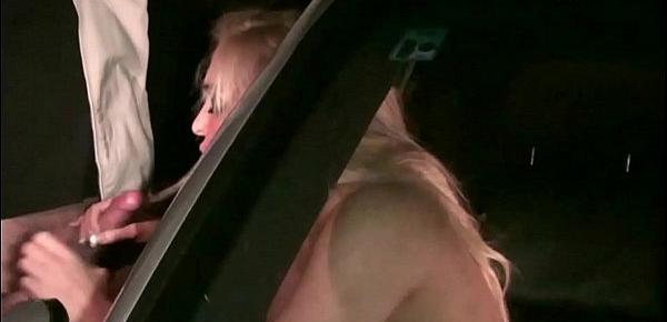  Facial cum through car window on a blonde girl in public sex gang bang  dogging